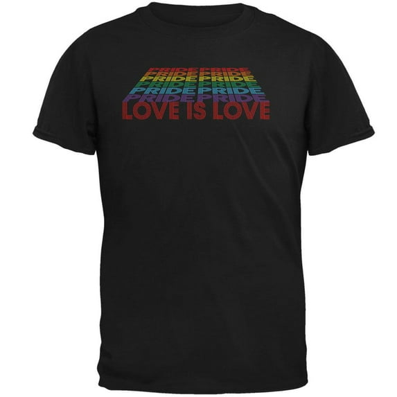LGBTQ Pride Rainbow Love is Love Mens T Shirt Black SM