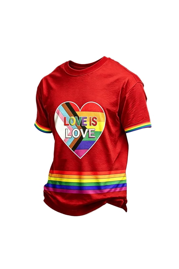 LGBTQ+ Pride T-Shirt for Men, We The People Means Everyone USA Equality Rainbow Short Sleeve Tee