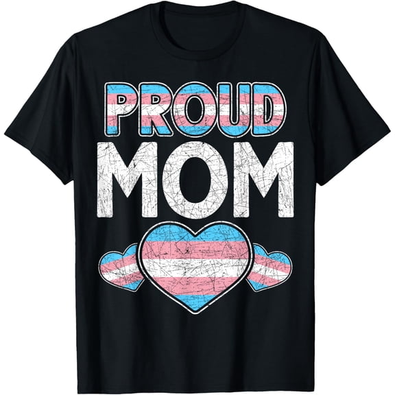 LGBTQ Pride Transgender Proud Mom Transsexual Flag LGBT T-Shirt100%cotton