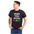 thumbnail image 1 of LGBTQ Pride Wish You Were Queer Men's Graphic T Shirt Tees Brisco Brands S, 1 of 4