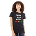thumbnail image 1 of LGBTQ Pride Wish You Were Queer Womens Slim Fit Graphic Tee Brisco Brands S, 1 of 5