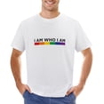 thumbnail image 1 of LGBTQ Rainbow Flag Lesbian Gay Bisexual Transgender Pride Men’s T-Shirt 100% Cotton Casual Short Sleeve Tops Gift Tee White 4XL, 1 of 5