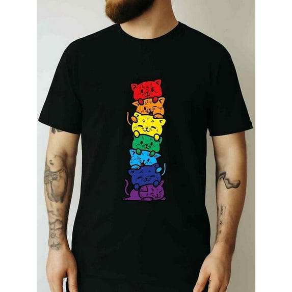 LGBTQ Rainbow Flag Shirt Gay Pride Cool LGBT Transgender Lesbian Awareness Vintage Ally T-Shirt Unisex Pure Cotton Tee