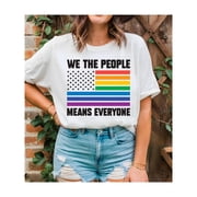 LGBTQ+ Support  We The People Graphic Tees Equal Rights Pride Social Justice Print Shirts Pattern Tops for Daily Outfits,S-5XL
