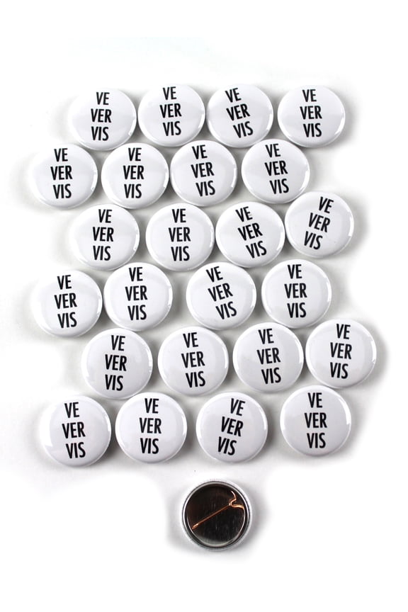 LGBTQ+ Ve / Ver / Vis Are My Preferred Pronouns Pinback Button  1 Inch Round  25 Pack