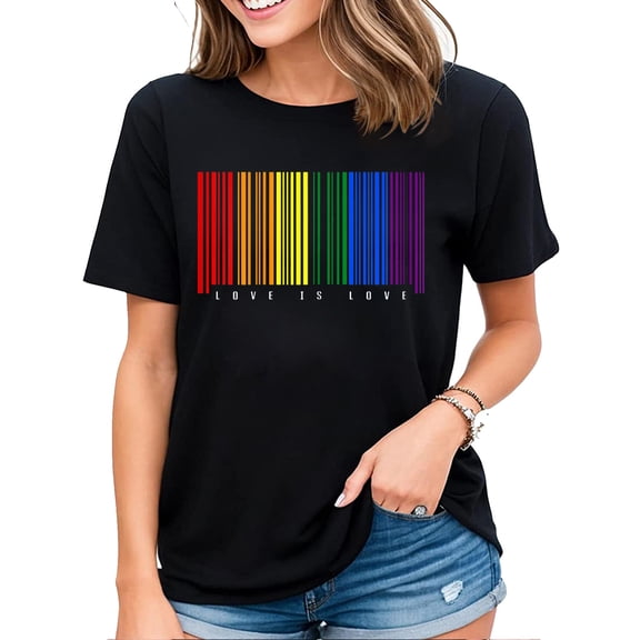 LGBTQ gay pride T-Shirt for Women Black 2X-Large