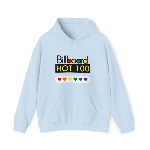 LGBTQ hearts and HOT100 Billboard Unisex Heavy Blend™ Hooded Sweatshirt