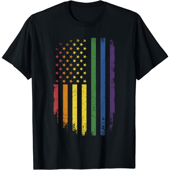 LGBTQ  pride month US american rainbow flag for equal rights T-Shirt