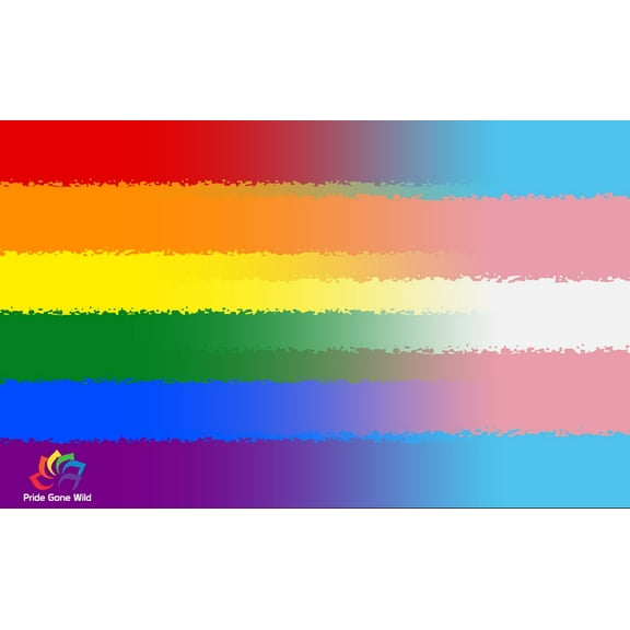 LGBTQIA Bleeding Rainbow Transgender Pride Flag (3' x 5')