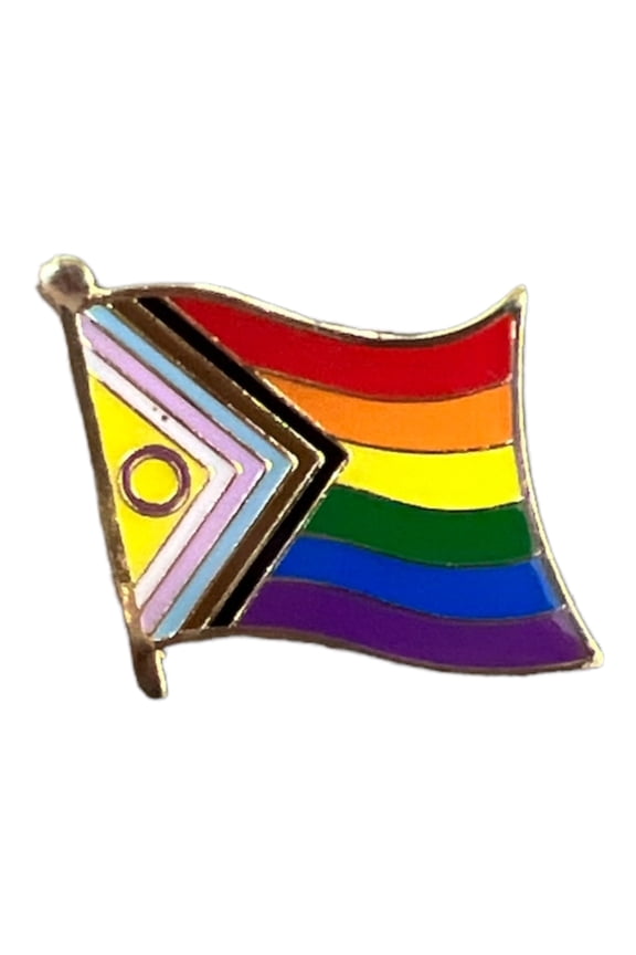 LGBTQIA+ Progress Pride Lapel Pin, Vibrant Lightweight Accessories