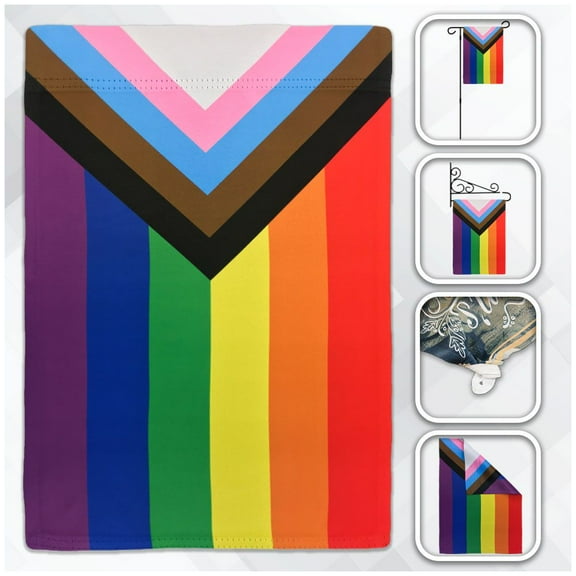 LGBTQIA+ Progress Garden Flag (12.5" x 18") Pole Not Included