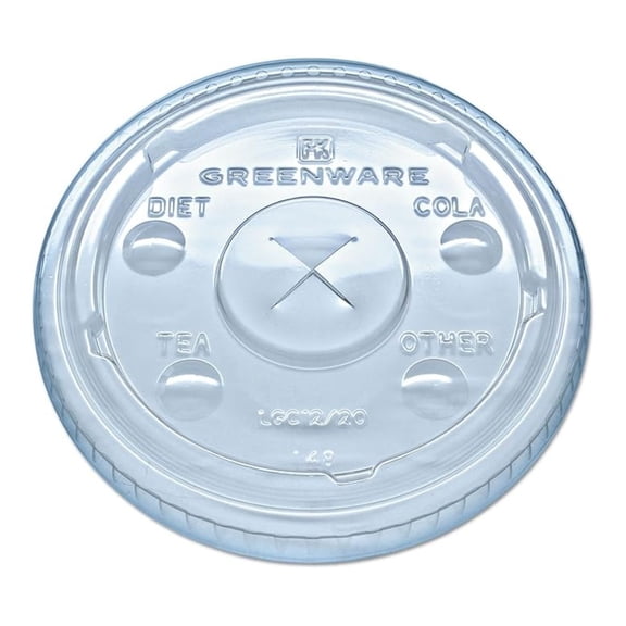LGC1220 Greenware Cold Drink Lids Fits 9 12 20 oz Cups Clear 1000/Carton