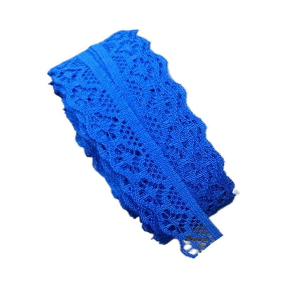 LGCASL 10 Yards Lace Ribbon 15mm Wide Trim Diy Fabric Decorative Sewing Rope Lace Cloth Strips Earrings Clothing Decoration Diy Handmade Hair Accessories Hairbands, 1 Roll of Lace Ribbon Blue