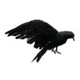 thumbnail image 1 of LGCASL 11.8" Halloween Realistic Crow Feathered Artificial Crow Ornament Toy Simulation Black Standing Flying Crow for Outdoor Indoor Party Supplies Prop Bird Cute Life Like Crow Black, 1 of 8