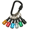 thumbnail image 1 of LGCASL 6Pc Hexagonal Tool Holder Impact Drill Bit Hanger 6 Set of 1/4 Inch Hex Shank Impact Drill Bit Holder Key Chain Alloy Drill Bit Holder with Black Carabiner for Functional Tool & Home, 1 of 5