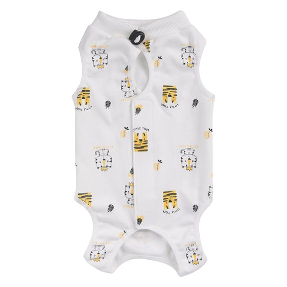 LGCASL Anti-Licking Suit for Cats After Spaying/Neutering, Recovery Suit Post Operative for Abdominal 3 Cute Patterns ( Elephant Dinosaur Baby ) (C, S)