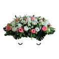 thumbnail image 1 of LGCASL Cemetery Flower Saddle Artificial Cemetery Flower Saddles for Large Artificial Cemetery Flower Cemetery Memorial Flowers for Outdoor Decoration, A Simulated Flower Pink, 1 of 9