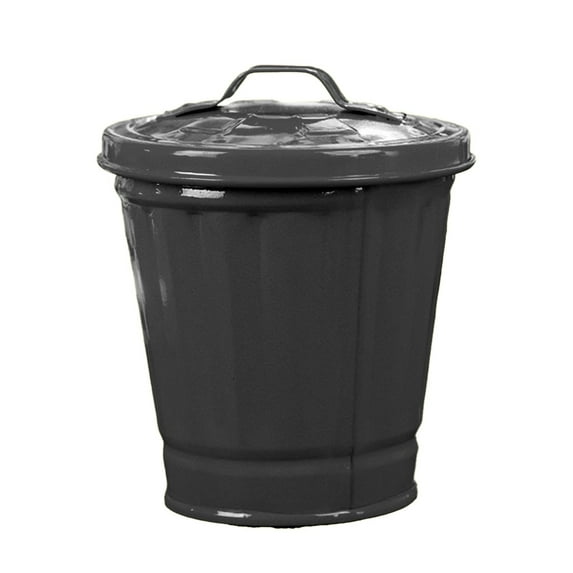 LGCASL Cute Trash Can Creative with Lid Living Room Bedroom Table Trash Can Storage Can Flower Pot, 1X Mini Trash Can Black 2.56*3.54*3.74Inch