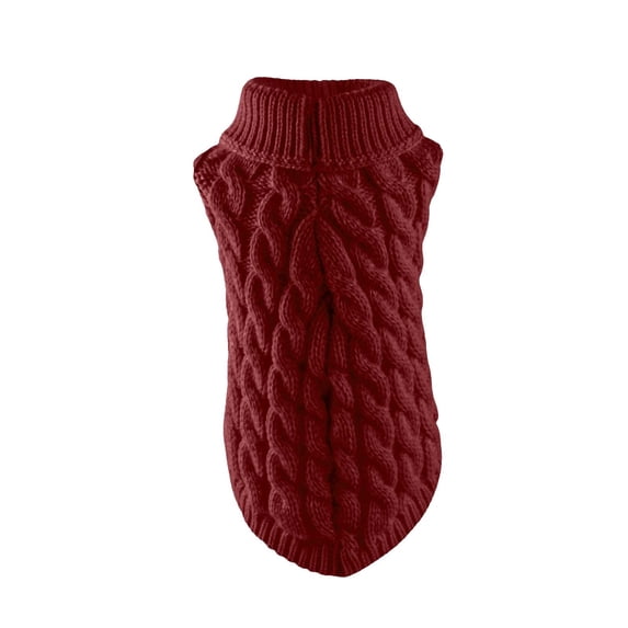 LGCASL Dog Sweaters for Small Dogs Spring Winter Puppy Sweater Warm Dog Clothes Girl Boy Solid Knit Chihuahua Sweater Sleeveless Doggie Coat Turtleneck Pullover Doggie Cat Outfit (Red L)