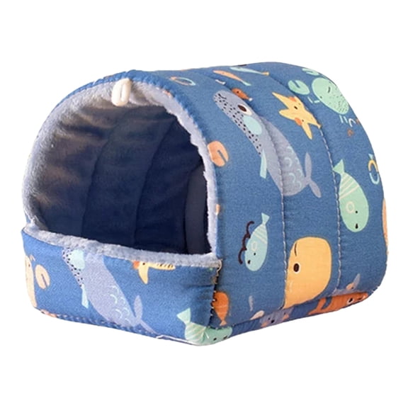 LGCASL Hamster Nest Clearance! Pet Cotton Nest Hamster Nest Dutch Pig Hedgehog Rabbit Nest Semi Enclosed Hamster Warm Nest House Pet Products Blue (Blue, S)