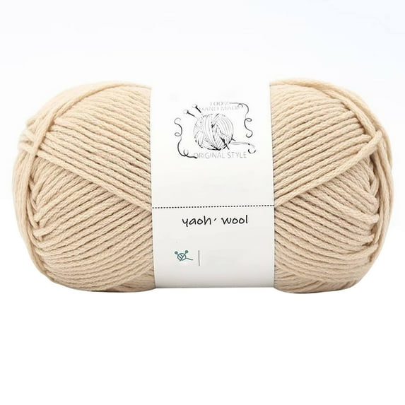 LGCASL Hand-Knitted Yarn #2 Camel-Colored, 1Pc=100G Hand Woven Cotton Yarn Soft Crochet Yarn for Hand Knitting Warm Sweater Sofa Cushion Scarf Diy