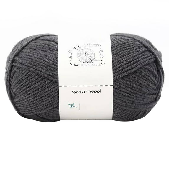 LGCASL Hand-Knitted Yarn #2 Dark Gray, 1Pc=100G Hand Woven Cotton Yarn Soft Crochet Yarn for Hand Knitting Warm Sweater Sofa Cushion Scarf Diy