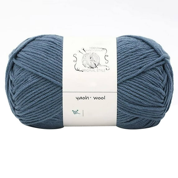 LGCASL Hand-Knitted Yarn #2 Denim Blue, 1Pc=100G Hand Woven Cotton Yarn Soft Crochet Yarn for Hand Knitting Warm Sweater Sofa Cushion Scarf Diy