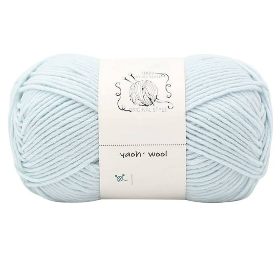 LGCASL Hand-Knitted Yarn #2 Light Blue, 1Pc=100G Hand Woven Cotton Yarn Soft Crochet Yarn for Hand Knitting Warm Sweater Sofa Cushion Scarf Diy