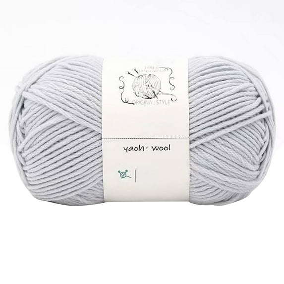 LGCASL Hand-Knitted Yarn #2 Light Gray, 1Pc=100G Hand Woven Cotton Yarn Soft Crochet Yarn for Hand Knitting Warm Sweater Sofa Cushion Scarf Diy