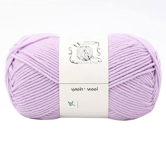 LGCASL Hand-Knitted Yarn #2 Lilac , 1Pc=100G Hand Woven Cotton Yarn Soft Crochet Yarn for Hand Knitting Warm Sweater Sofa Cushion Scarf Diy