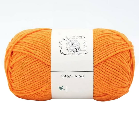 LGCASL Hand-Knitted Yarn #2 Orange , 1Pc=100G Hand Woven Cotton Yarn Soft Crochet Yarn for Hand Knitting Warm Sweater Sofa Cushion Scarf Diy