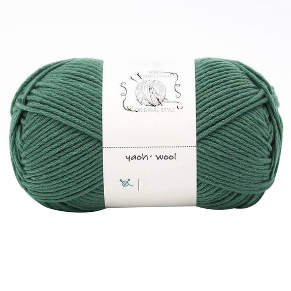 LGCASL Hand-Knitted Yarn #2 Thousand-Year Green , 1Pc=100G Hand Woven Cotton Yarn Soft Crochet Yarn for Hand Knitting Warm Sweater Sofa Cushion Scarf Diy
