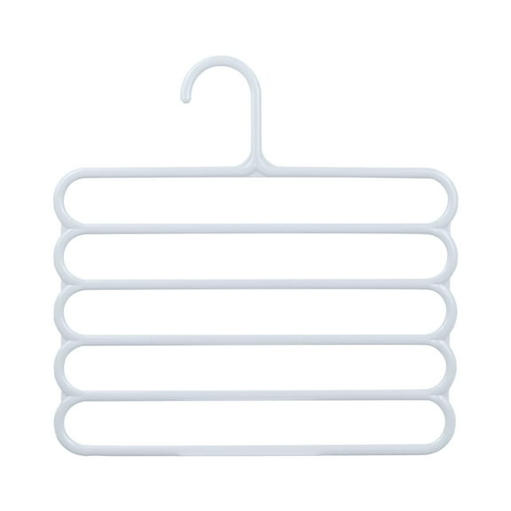 LGCASL, Pants Hanger5 Tier Hanger Non Slip Clothes Hanger for Closet Organizer Space Saving Hangers for Pants Jeans Scarf Trouser Tie Towel Clothes, Multifunctional Trouser Rack White