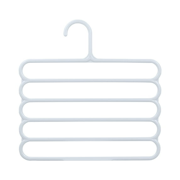 LGCASL, Pants Hanger5 Tier Hanger Non Slip Clothes Hanger for Closet Organizer Space Saving Hangers for Pants Jeans Scarf Trouser Tie Towel Clothes, Multifunctional Trouser Rack White