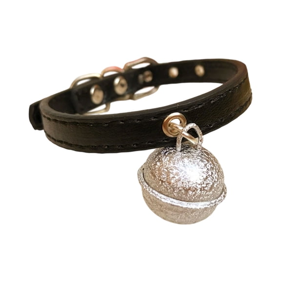 LGCASL Pet Bell Collar Clearance! Leather Collar with Bell Adjustable Small Pet Collars (Silver, S)