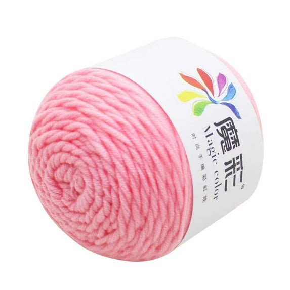 LGCASL Pink Yarn, 5 Strands of Rainbow Cotton Crochet Diy Sweater Scarf Line Cotton Wool Thread No.19 Peach Melody, Diy Solid Color Yarn