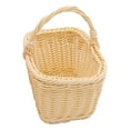 thumbnail image 1 of LGCASL, Rattan Seagrass Basket Portable Handmade Rattan Storage Container Storage Basket Houseware Storage Basket Wooden Woven Storage Basket with Handle, Mini Shopping Basket 1-Beige, 1 of 5