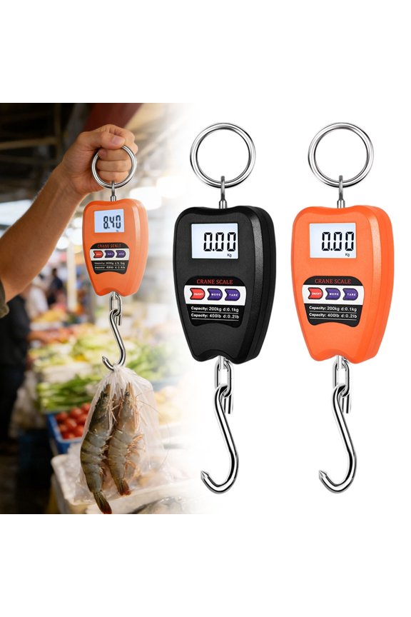 Small Electronic Weighing Scale 200Kg, Yellow Scale Weighing Digital Industrial Hanging Scale 200Kg/441 Hanging Hook Scales