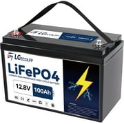 LGECOLFP 12V 100Ah LiFePO4 Lithium Iron Phosphate Battery for Deep RV Marine Solar System 100A BMS