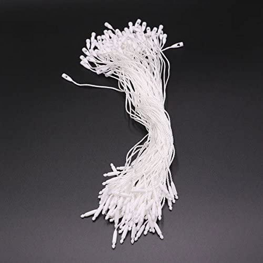 LGEGE 500 pcs 7.5inch White Hang Tag Nylon String Snap Lock Pin Loop