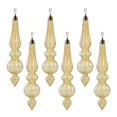 thumbnail image 1 of LGHDIWN 6 Pcs Christmas Finial Ornaments Shatterproof Plastic Finial Ball Drop Ornaments, Christmas Tree Hanging Decorations for Holiday, Vintage Drop Finial Pendant, 1 of 7