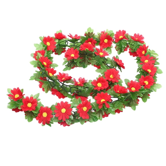 LGHDIWN Artificial Vine Flower Garland with Leaves - 6ft Lifelike Faux Greenery for Wrapping Conditioner Pipes, Indoor Wall Decor, Window Display and Wedding Backdrops