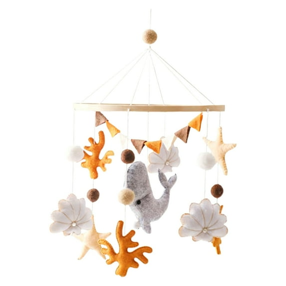LGHDIWN Baby Crib Mobile Wooden Wind Chime Bed Bell,Neutral Baby Crib Mobile,Baby Mobile for Crib,Handmade Baby Mobile,Clouds Baby Ceiling Mobile Baby Nursery Decoration