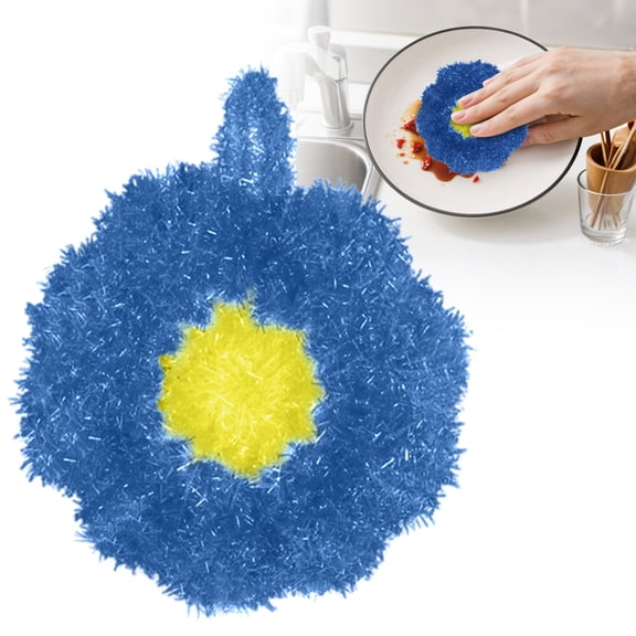 LGHDIWN Flower-Shaped Polyester Dish Towels Multipurpose Cleaning Cloths - Colorful Kitchen Sponge Net Dish Cloths for Washing Dishes & Cookware, Reusable Drying Towels