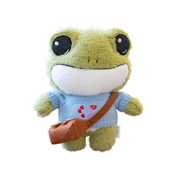 LGHDIWN Frog Stuffed Animals Toy with Doll Clothes, Frog Stuffed Animals Plush Toy with Removable Clothes Cute Soft Frog Plush Stuffed Gifts for Kids - 9.8 Inch