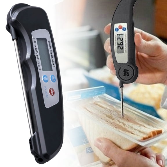 LGHDIWN Instant Read Digital Meat Thermometer for Grill BBQ - Folding Probe for Cooking Kitchen Tailgating, Compact Fast Temperature Reader for Steak Chicken Fish, Backlit Display