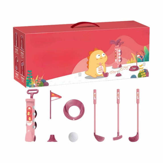 LGHDIWN Kids Golf Club Set for 3-7 Years Old Boys Girls, Upgraded Kids Golf Cart with Unique Shoulder Strap Design, Indoor and Outdoor Golf Toys for Boys and Girls Aged 1-5 Years Old