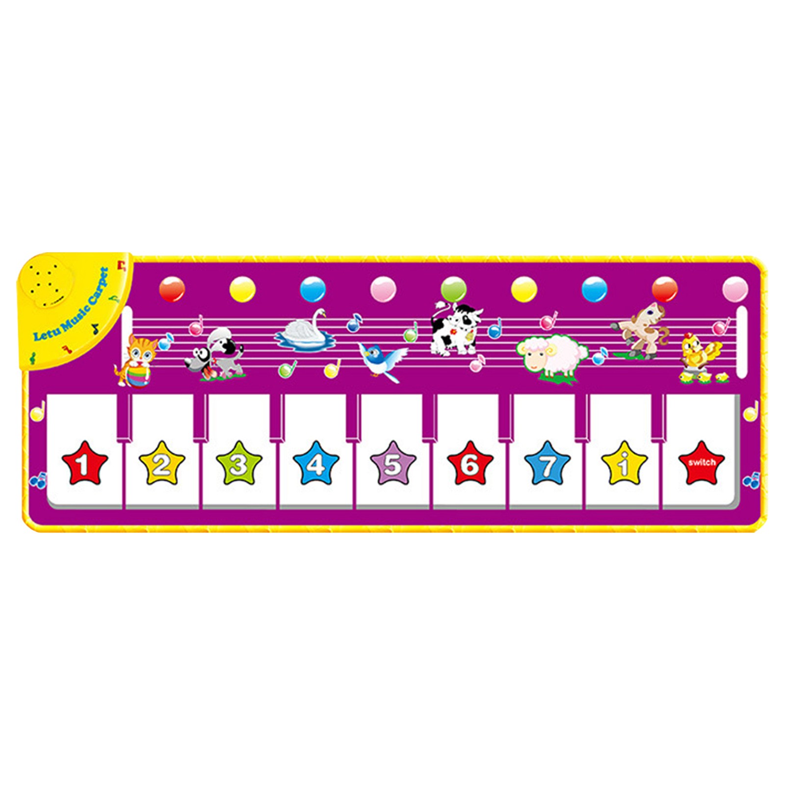 LGHDIWN Kids Musical Piano Mats, Musical Toys Baby Floor Piano Keyboard Mat Carpet Animal Blanket Touch Playmat Early Education Toys for 1 2 3 4 5 6+ Year Girls Boys Toddlers