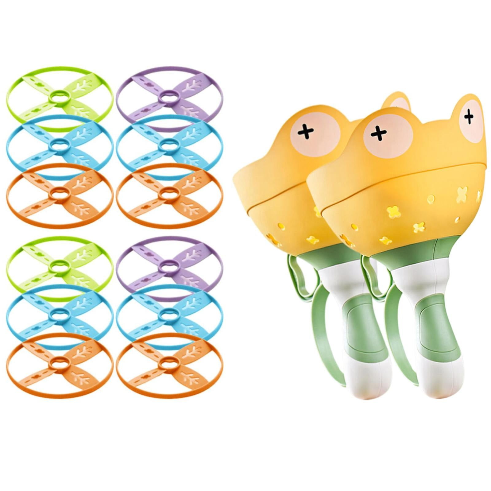 LGHDIWN Outdoor Toys for Kids Ages 4-8: Flying Disc Launcher Toys Manual Capture Catching Outdoor Games for 3 4 5 6 7 8 Years Old - Outside Toys for Toddlers 3-5