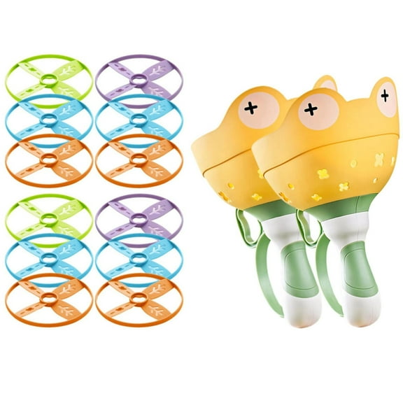 LGHDIWN Outdoor Toys for Kids Ages 4-8: Flying Disc Launcher Toys Manual Capture Catching Outdoor Games for 3 4 5 6 7 8 Years Old - Outside Toys for Toddlers 3-5